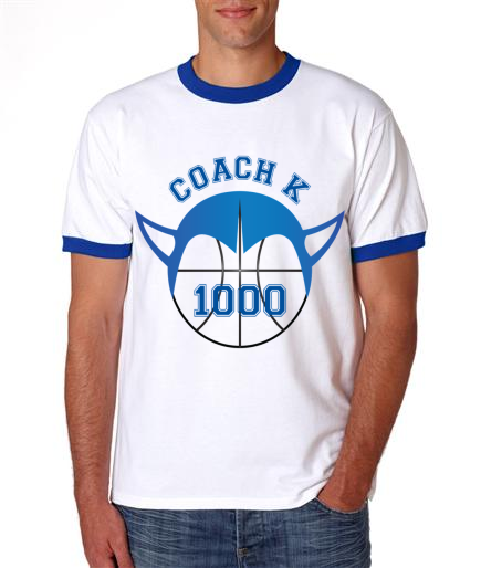 Coach K 1000 Wins Ringer Shirt